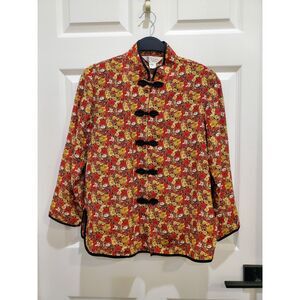 Vintage Floral Brocade Mandarin Collar Jacket